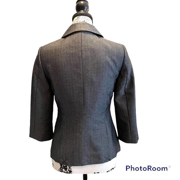 The Limited Suit Jacket Blazer Charcoal Gray size XSmall Chambray Tailored NWT - Picture 4 of 10